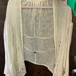 (Free People) Cream Cardigan/Sweater